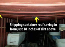Shipping Container Roof caving in